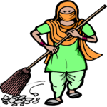 Woman Sweeping