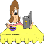 Reading Bible at Breakfast