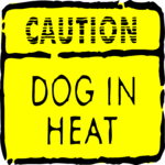 Caution - Dog in Heat