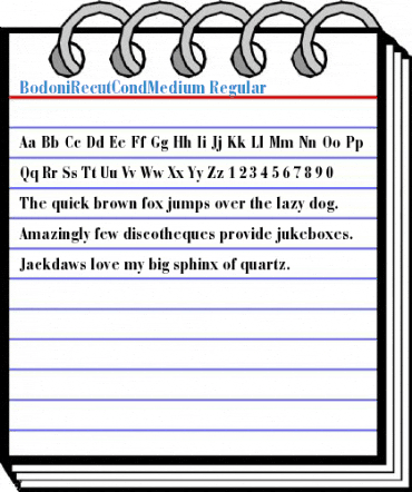 BodoniRecutCondMedium Regular Font