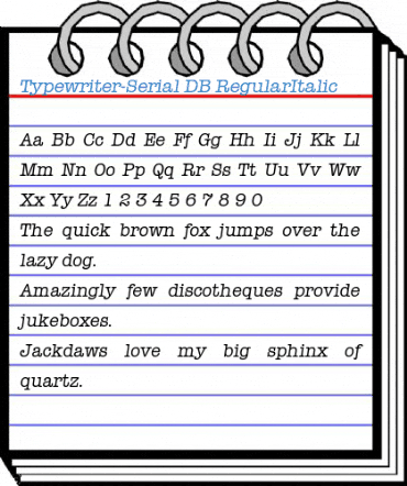 Typewriter-Serial DB RegularItalic Font
