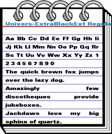 Univers-ExtraBlackExt Regular Font