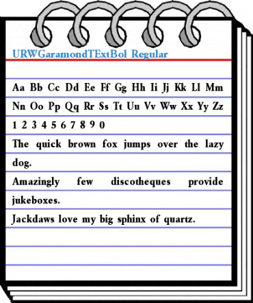 URWGaramondTExtBol Font