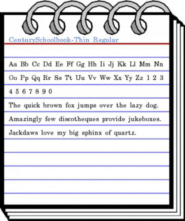 CenturySchoolbook-Thin Regular Font