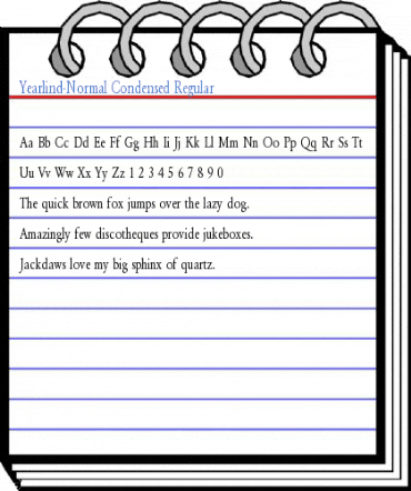 Yearlind-Normal Condensed Font