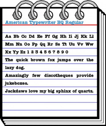 American Typewriter BQ Regular Font