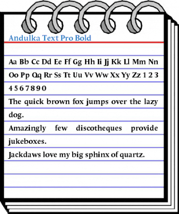 Andulka Text Pro Bold Font