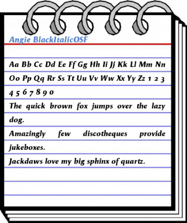 Angie BlackItalicOSF Font