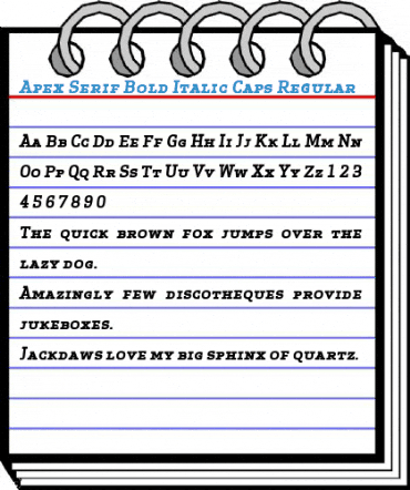 Apex Serif Bold Italic Caps Font