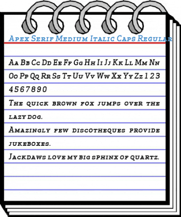 Apex Serif Medium Italic Caps Font