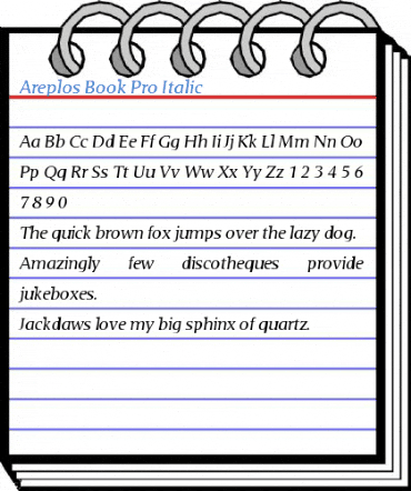 Areplos Book Pro Italic Font
