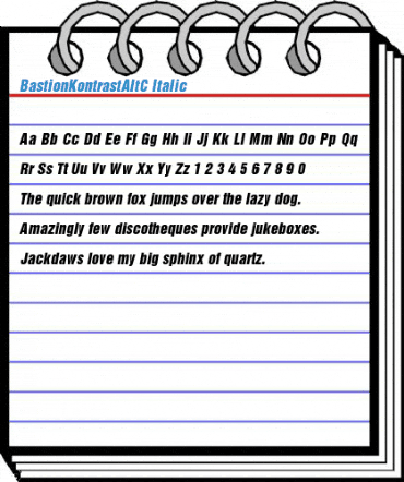 BastionKontrastAltC Italic Font