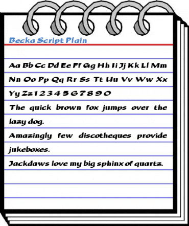 Becka Script Plain Font