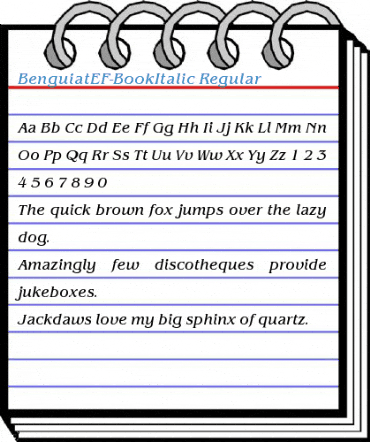 BenguiatEF-BookItalic Regular Font
