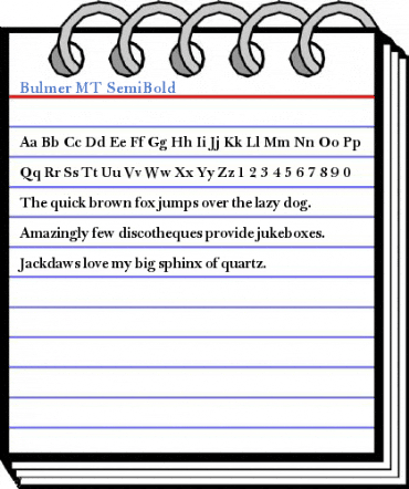 Bulmer MT SemiBold Font