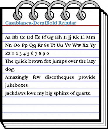 Casablanca-DemiBold Regular Font