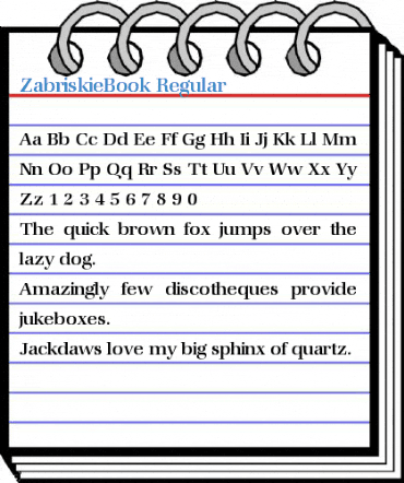 ZabriskieBook Regular Font