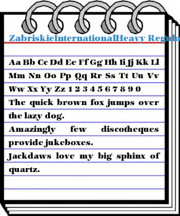 ZabriskieInternationalHeavy Font