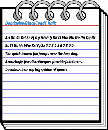 DendaNewBlackCondC Italic Font