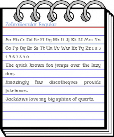 ZebraRegular Font