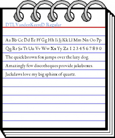 DTLVandenKeereD Regular Font