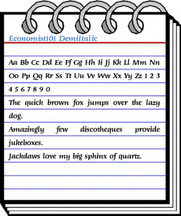 Economist101 DemiItalic Font