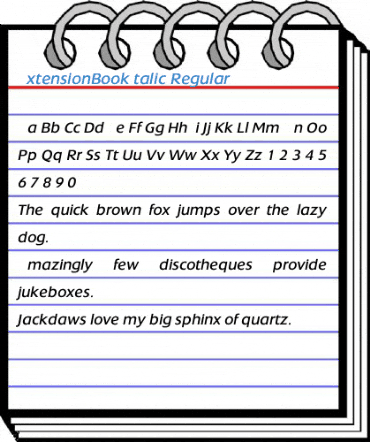 ExtensionBookItalic Regular Font