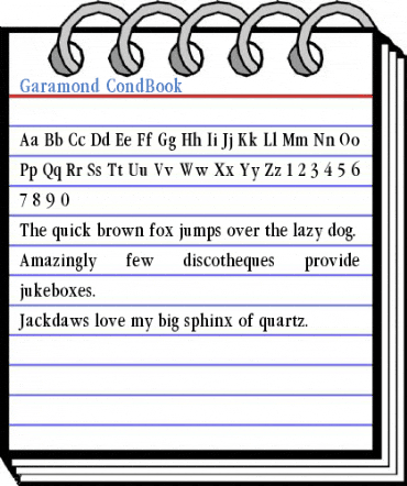 Garamond CondBook Font