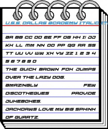 U.S.S. Dallas Academy Italic Italic Font