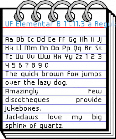 UF Elementar B 11.11.3 a Font