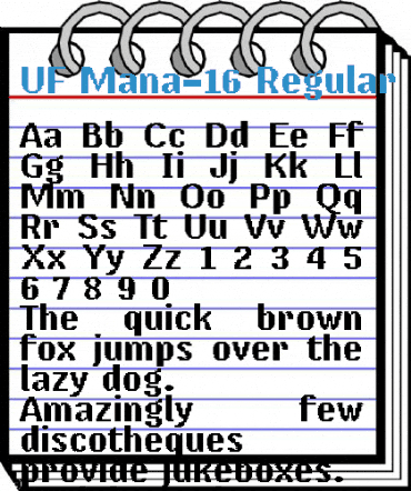 UF Mana-16 Regular Font