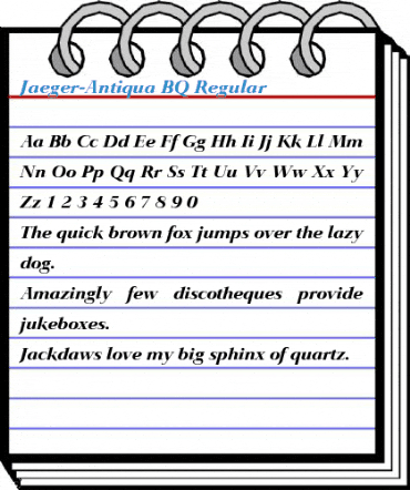Jaeger-Antiqua BQ Regular Font