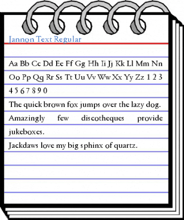 Jannon Text Regular Font