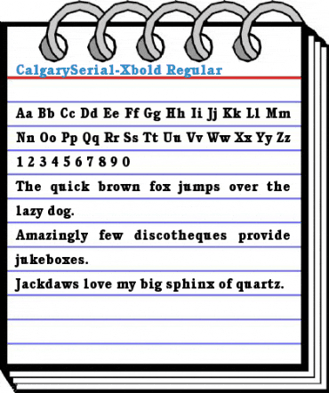 CalgarySerial-Xbold Font