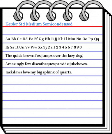 Kepler Std Medium Semicondensed Font