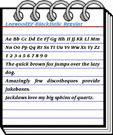 LeawoodEF-BlackItalic Regular Font