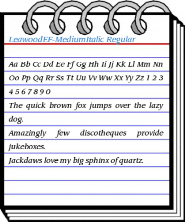 LeawoodEF-MediumItalic Regular Font
