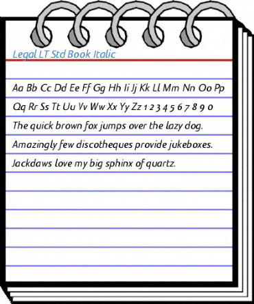 Legal LT Std Book Italic Font