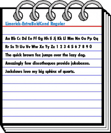 Limerick-ExtraBoldCond Regular Font