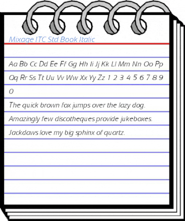 Mixage ITC Std Book Italic Font