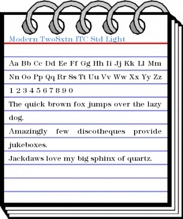 Modern TwoSxtn ITC Std Light Font