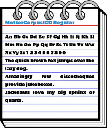 MotterCorpusICG Regular Font