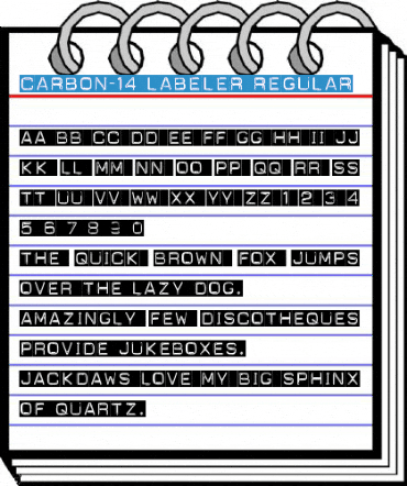 Carbon-14 Labeler Regular Font