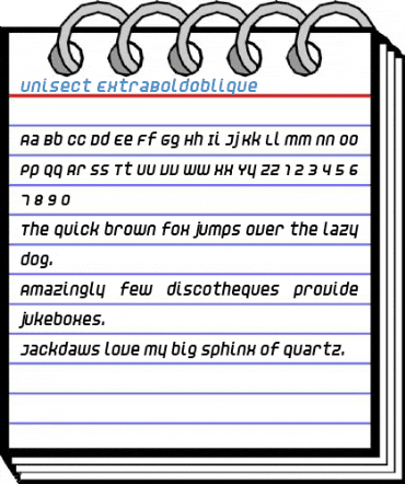 Unisect ExtraBoldOblique Font