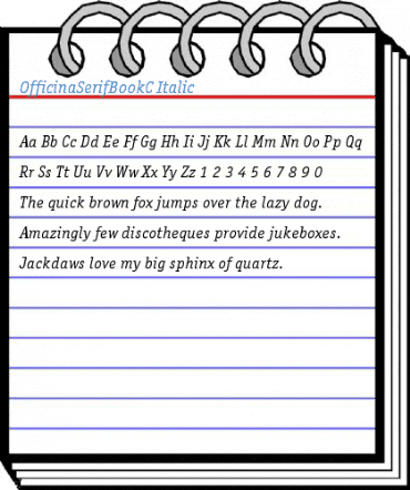OfficinaSerifBookC Italic Font