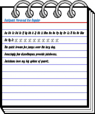 Backpack Personal Use Regular Font