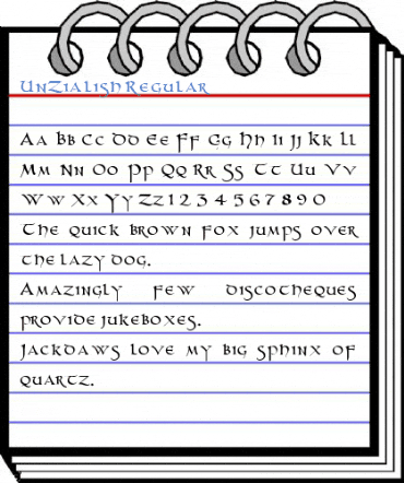 UnZialish Regular Font