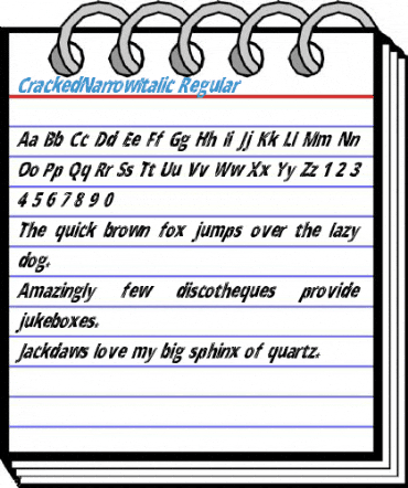 CrackedNarrowItalic Regular Font