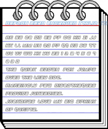 Defcon Zero Engraved Italic Font