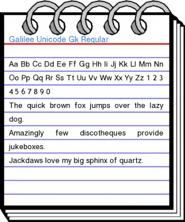 Galilee Unicode Gk Regular Font